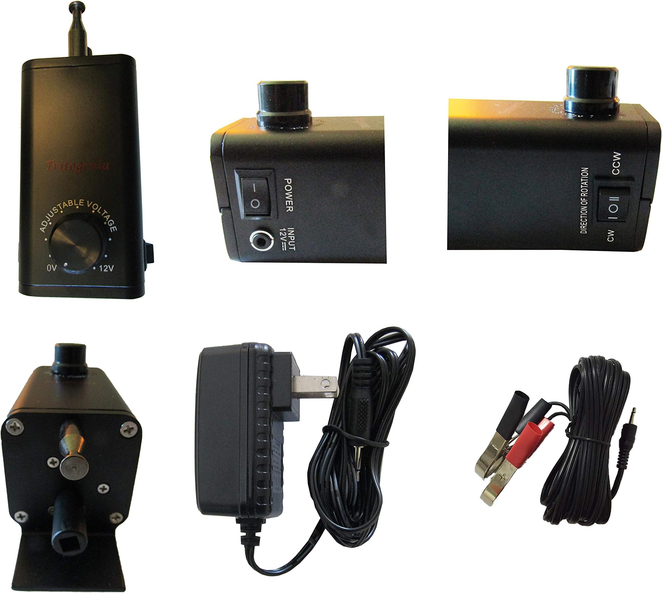 Tritogenia New Upgraded Tritogenia Variable Speed Rotisserie Motor 0-55RPM for the Cyprus Grill with Battery Cable.