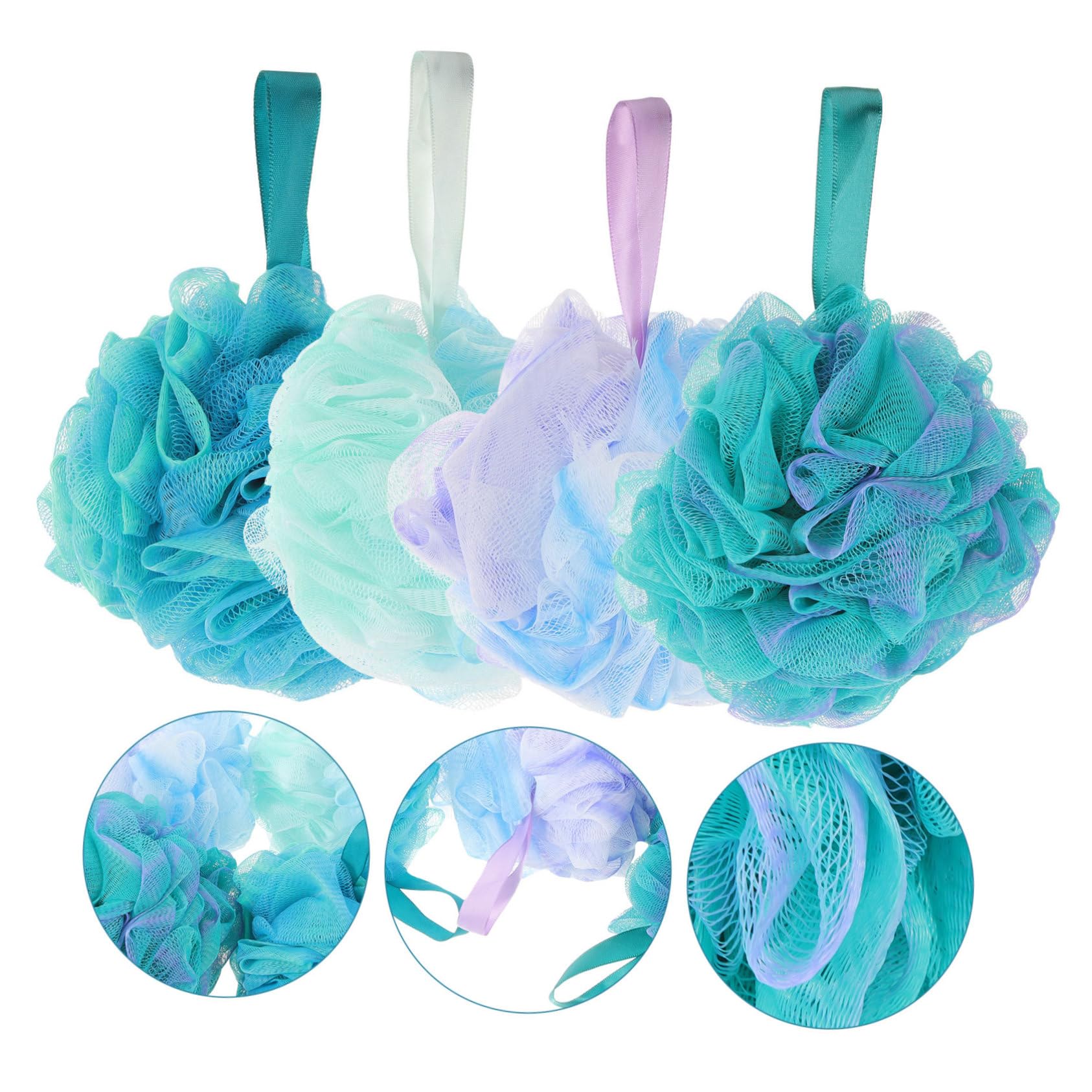 minkissy 12 esponjas de baño para, con cordón, para uso diario, bola de baño, esponja de espuma, africana, de red exfoliante africana, de o grandes amantes