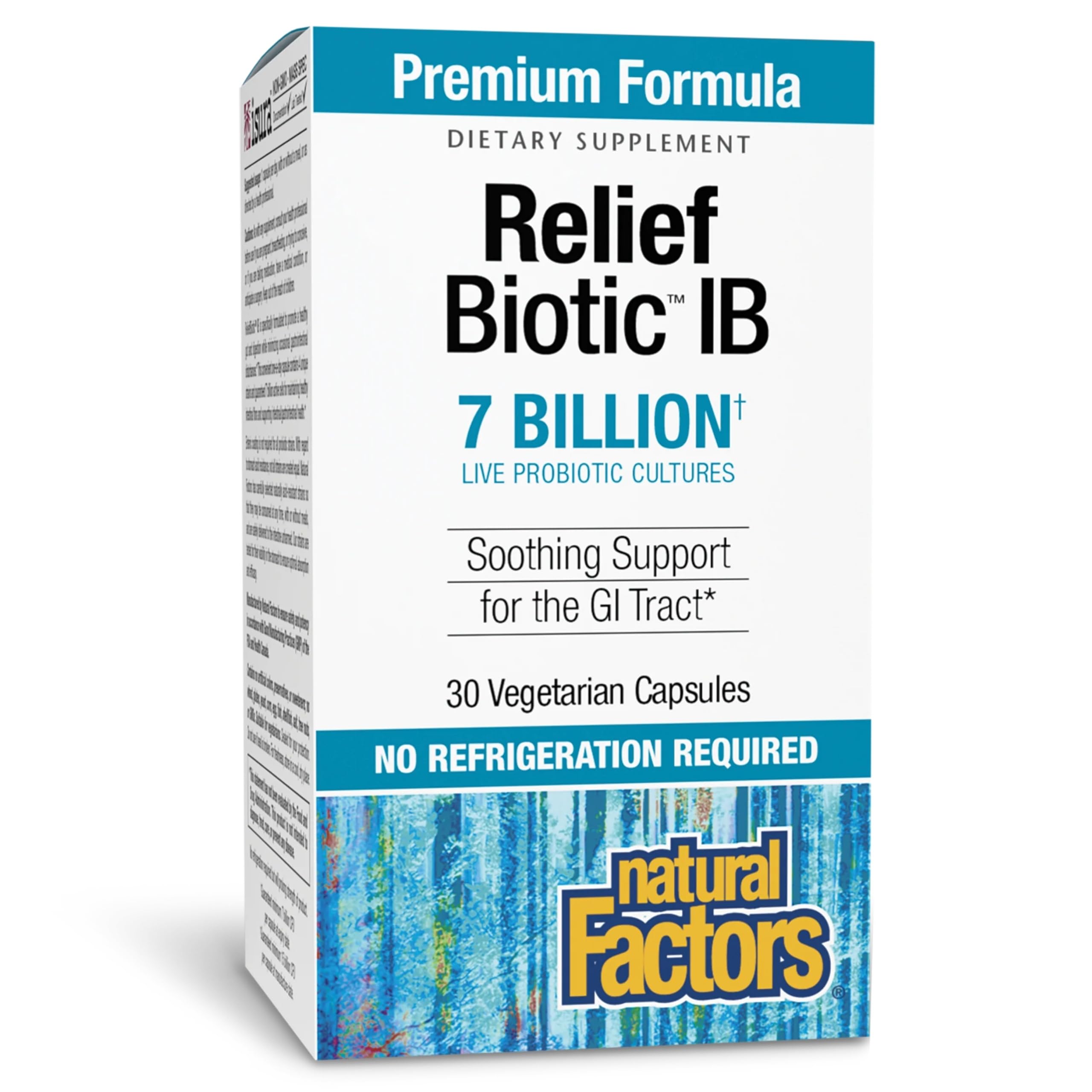 Natural Factors Ibs Relief Biotic 7 Billion 4-Strain 30 Vegetable Capsules