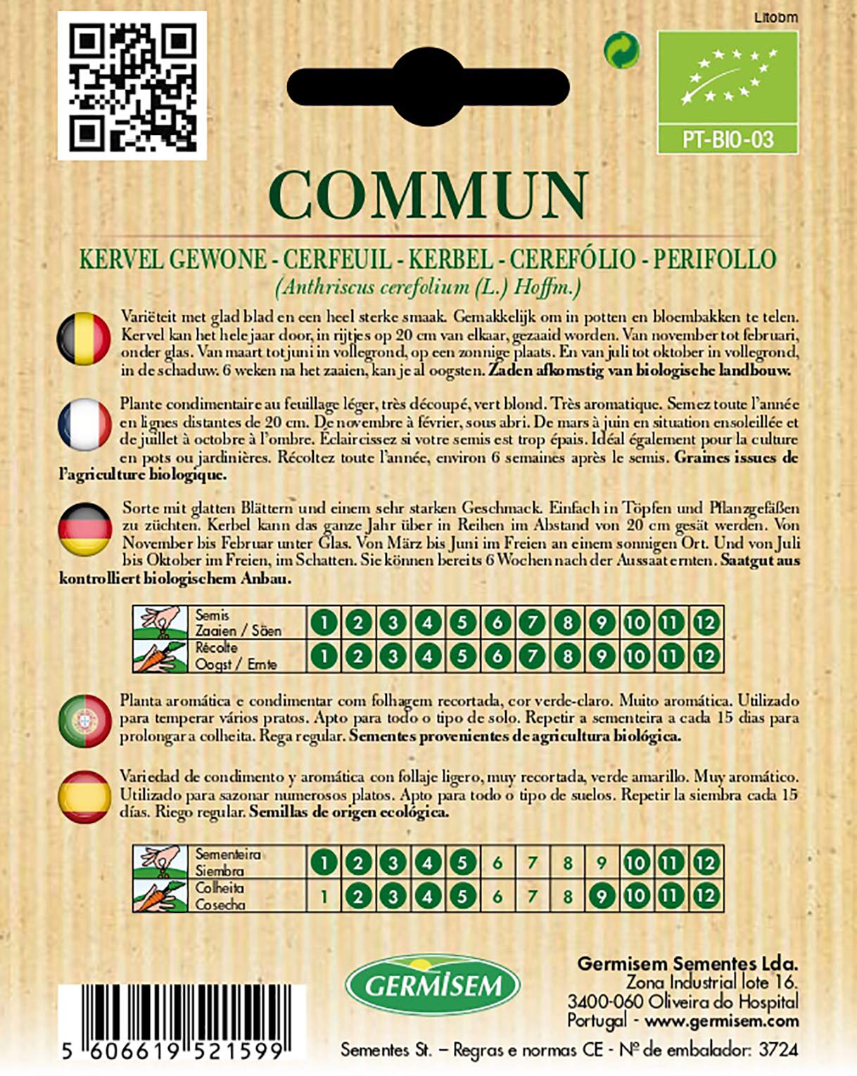 Germisem Bio Graines Cerfeuil COMMUM