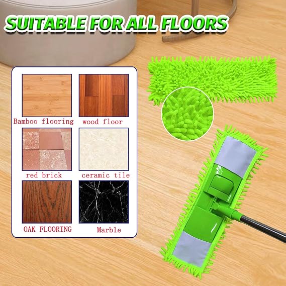 4 Pack Reusable Mop Pads Compatible with 3M Scotch-Brite M-005 Floor Mops, Wet or Dry Use , Fit for Folding mop 15 in*3.9 in Head