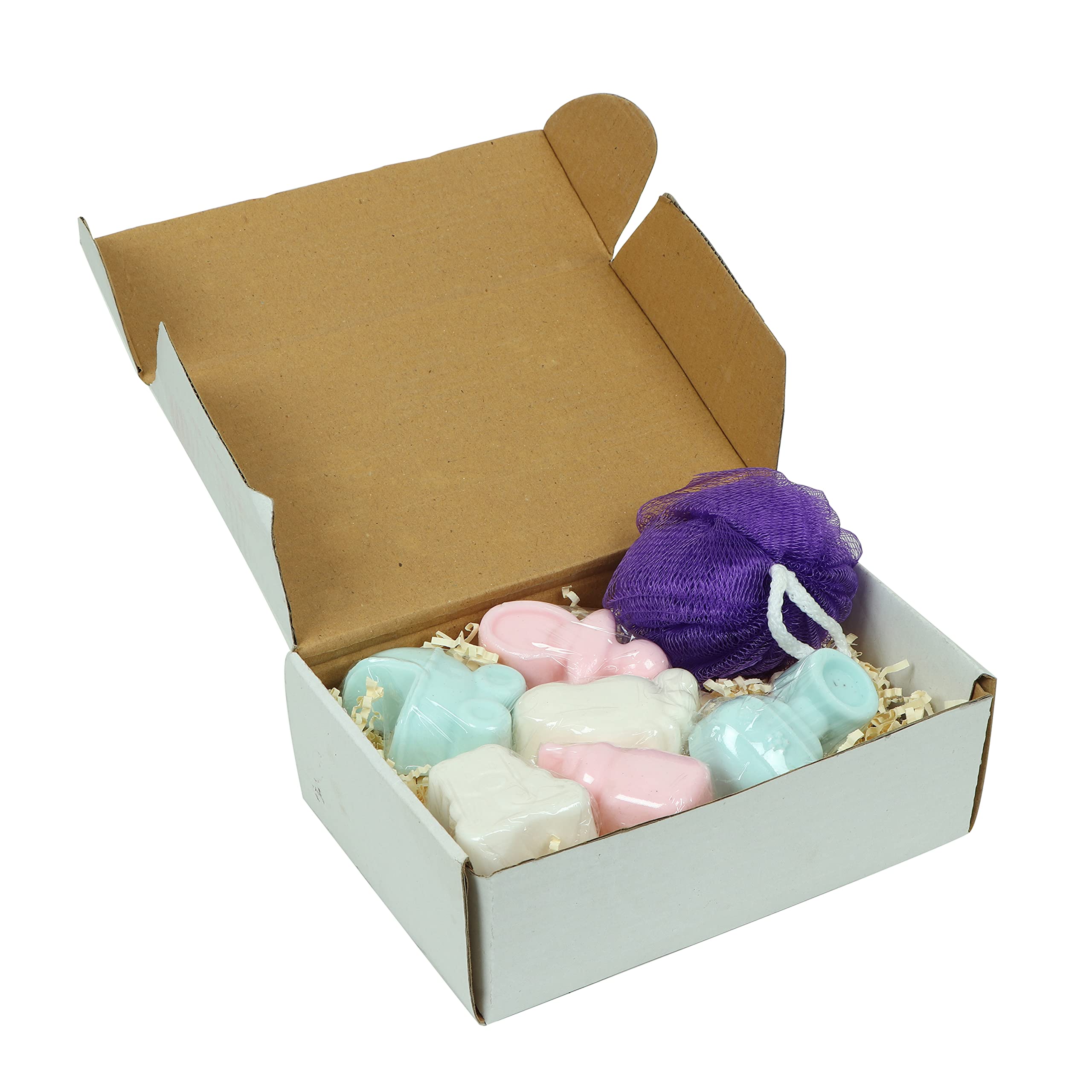 Baby Shower Gift Set | Handmade Essentials Baby Shower Theme Soap with Body Wash and Loofah Brush | Smooth & Soft for Gifting Combo (Set of 6)-image-44
