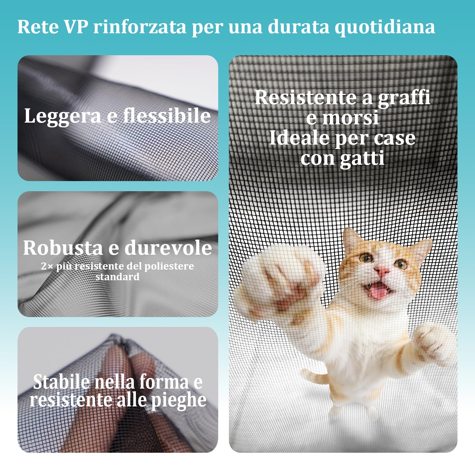 Apalus VP Zanzariera Magnetica per Porta Balcone 120×240 cm, 2× più resistente del modello Classico, anti-graffio per gatti, magneti più forti, fascia auto-adesiva larga 3,8 cm, non accorciabile