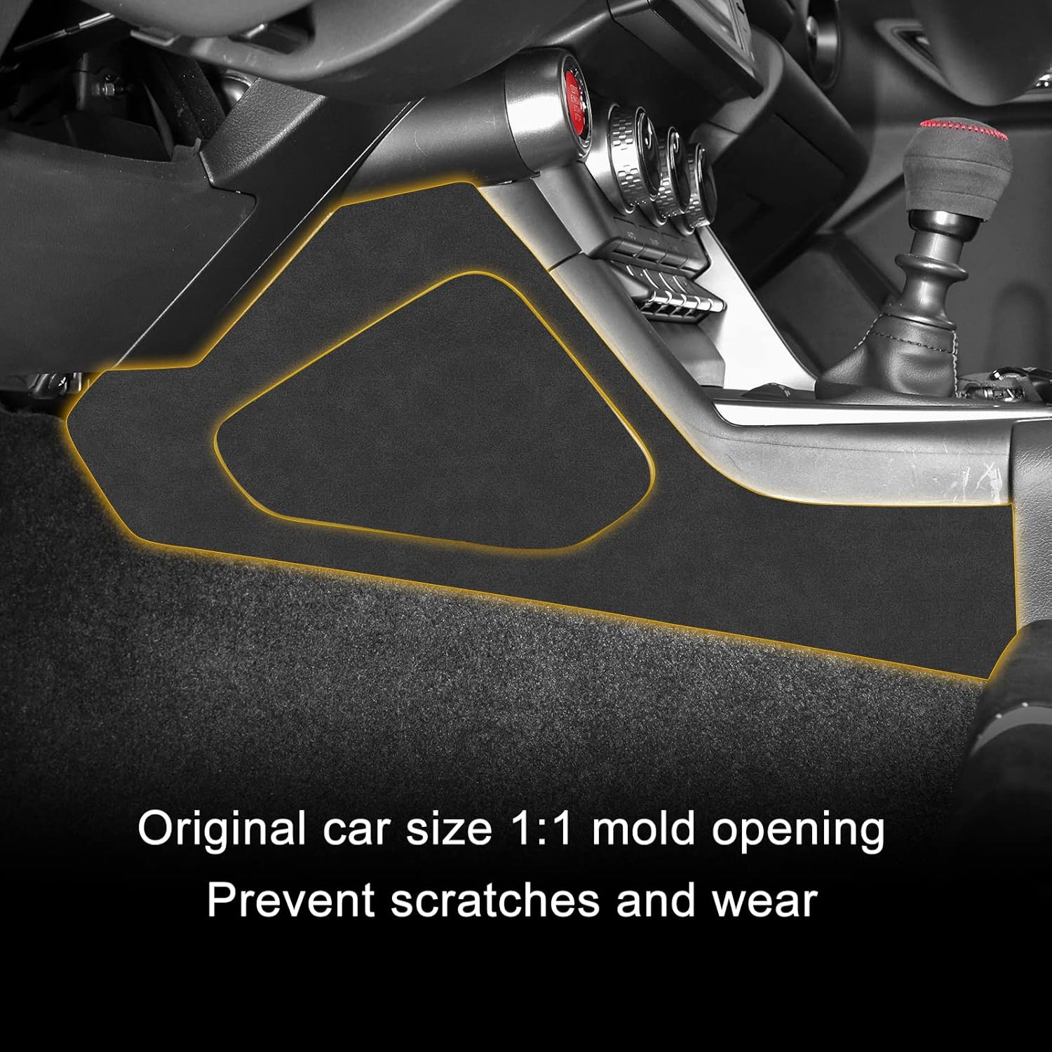 KUNGKIC for Toyota GR86 Subaru BRZ 2021 2022 2023 2024 2025 Center Console Side Panel Cover 9002 Color Italian Suede Sticker Protector Interior Accessories