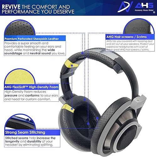 Miniatura 3 de Almohadillas y diadema de alta calidad HD 8XX  HD 800S  HD 800 compatibles con auriculares Sennheiser HD800  Sennheiser HD800S y Drop HD 8XX. Piel