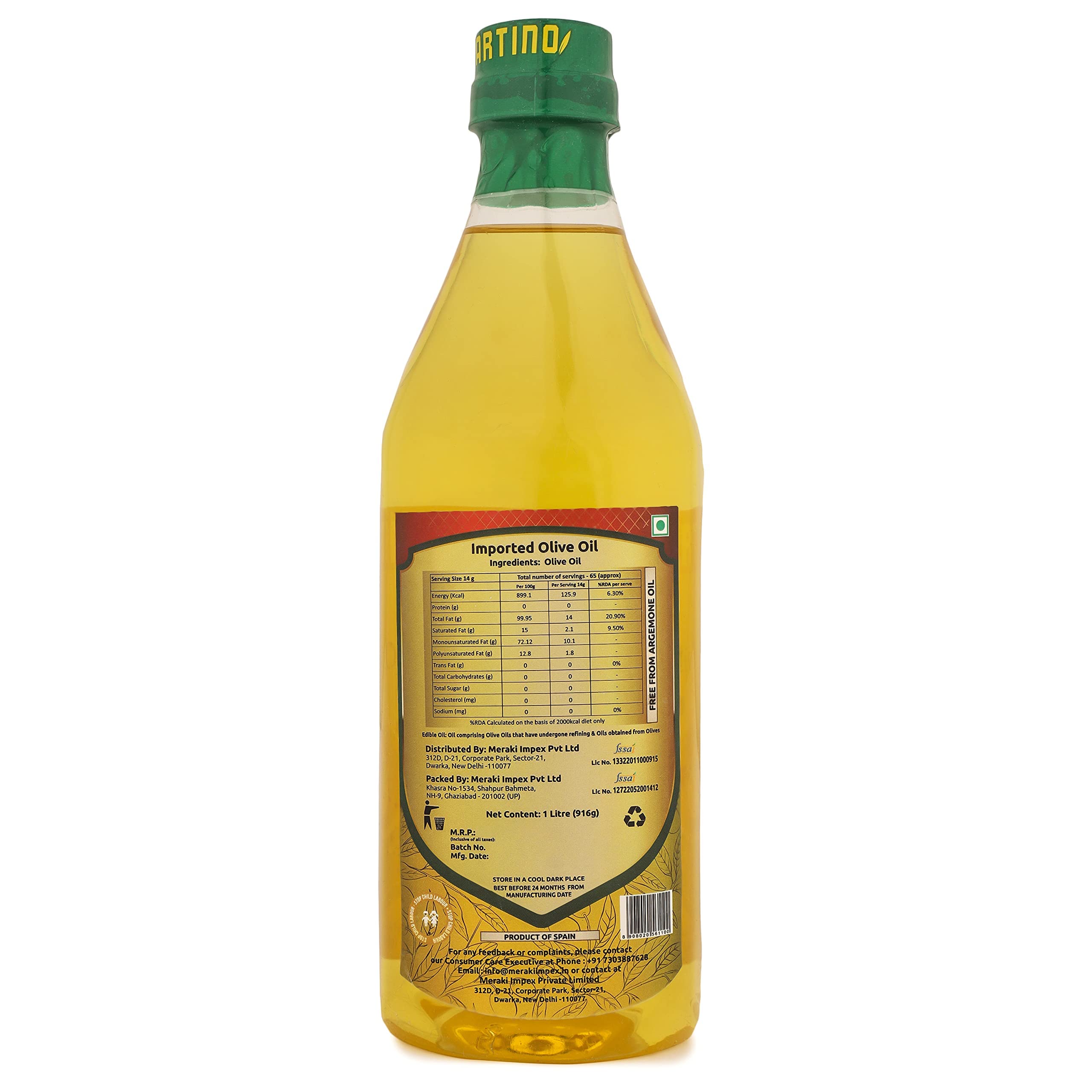 Martino Extra Light Olive Oil 1L (Pack-3) | Extra Light in Flavour & Aroma | Ideal for Everyday Indian Cooking – Deep Frying, Curries, Roasting & Sauteing | Rich in Antioxidants & Low in Saturated Fat 4