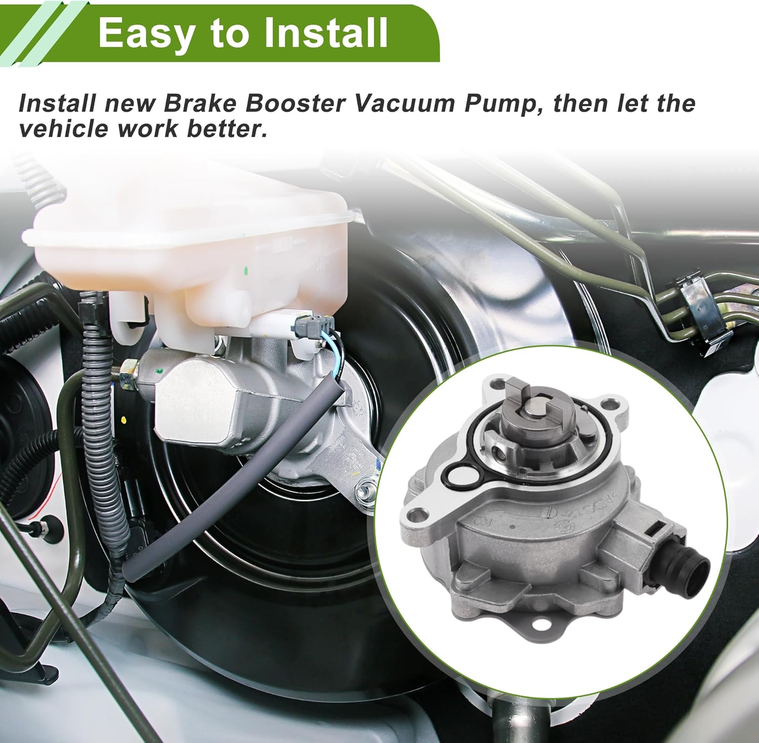 Brake Vacuum Pump No.BB5E2A451BB Engine Vacuum Pump for Land Rover Discovery 2L 2015-2016 Aluminum Alloy Silver Tone 1 Pc