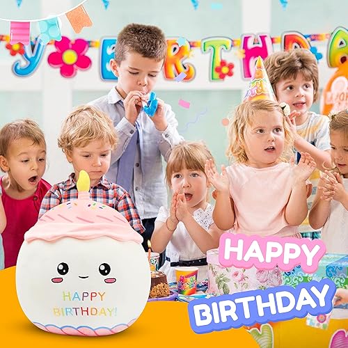 Miniatura 3 de Easfan Almohada de felpa suave para pastel de cumpleaños de 12 pulgadas, lindo animal de peluche para decoración del hogar, habitación, regalos de