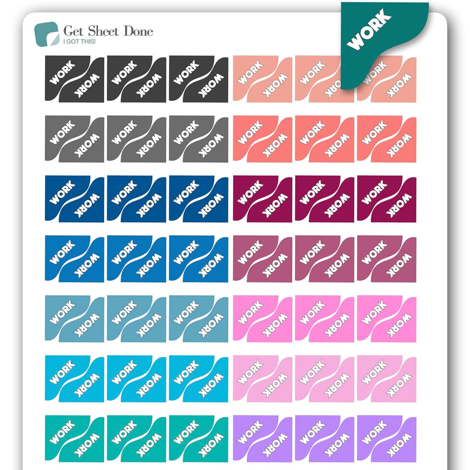 Amazon.com: Work Corner Planner Stickers / 96 Vinyl Stickers (1/2 ...