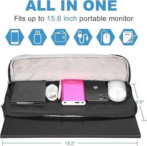 Miniatura 2 de Losong - Funda para monitor portátil de 156 pulgadas funda protectora de transporte para la mayoría de monitores portátiles de 156 pulgadas bolsa de
