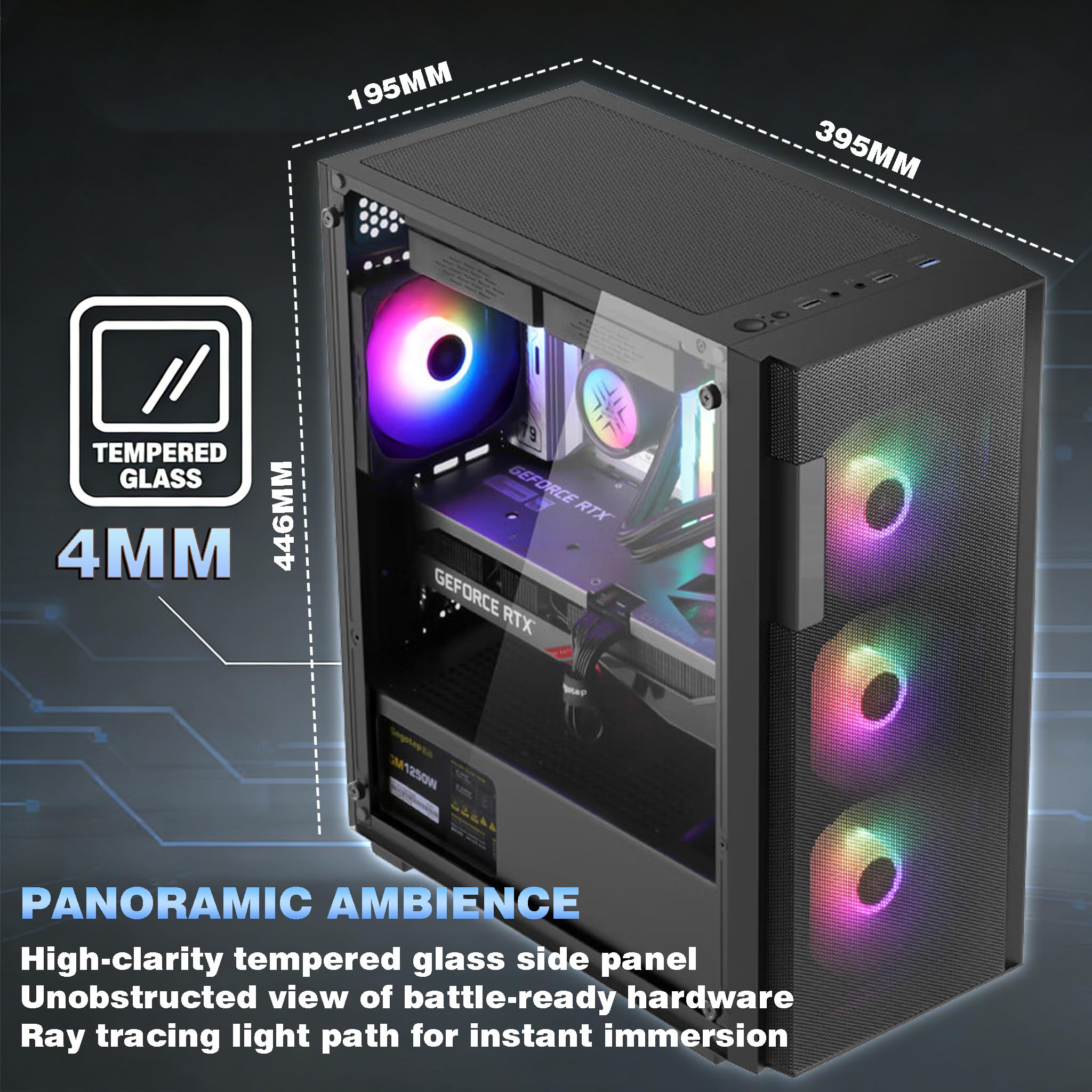 TitanFusion Gaming PC Core i5-12400F, GeForce RTX 3060, H610, 8GB