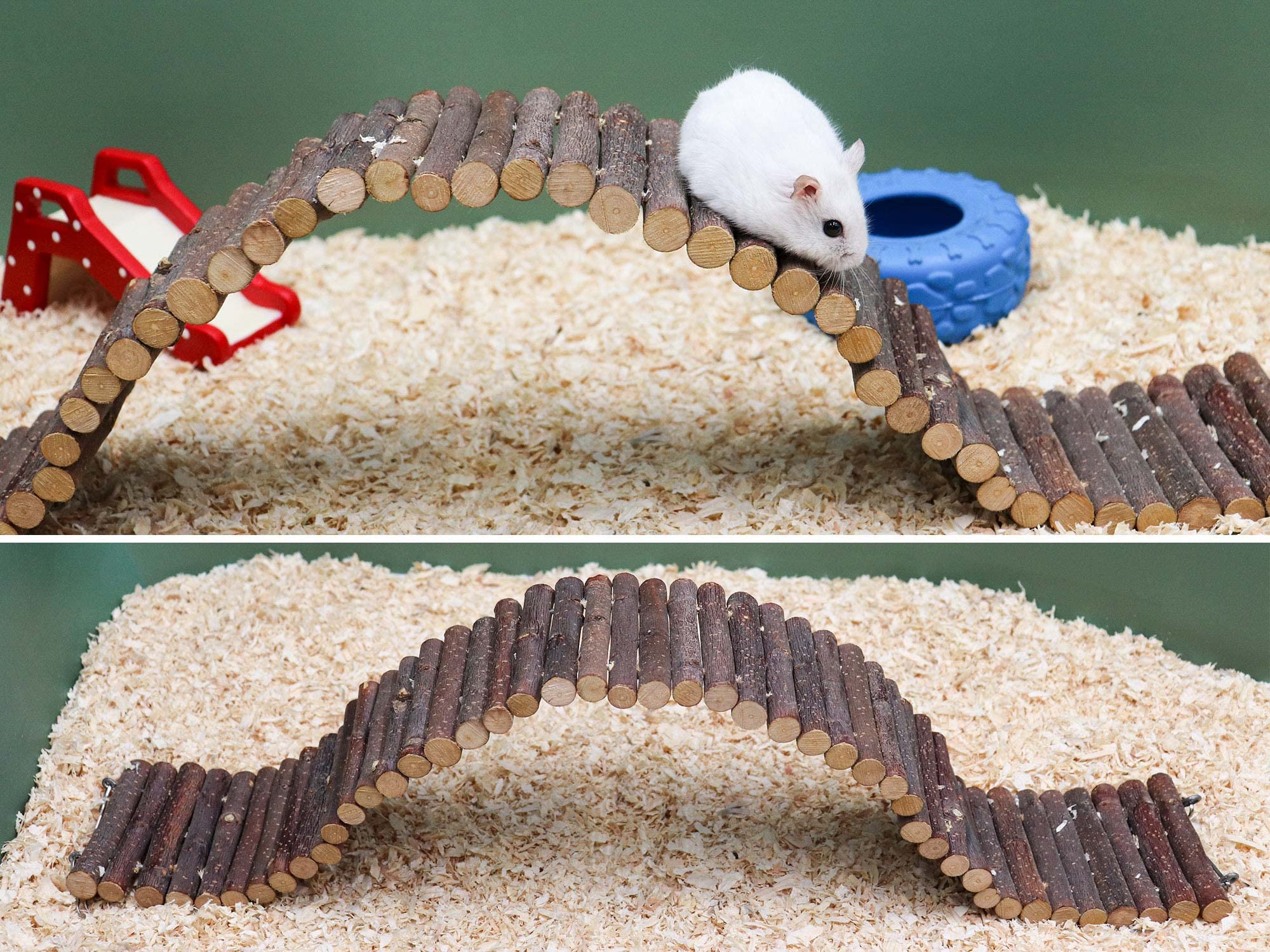 Puente de escalera de rata, juguete de escalera de madera para hámster, accesorios de jaula de animales pequeños para pájaros, loros, hámster, rata, deslizador de azúcar, cangrejo ermitaño, chinchilla