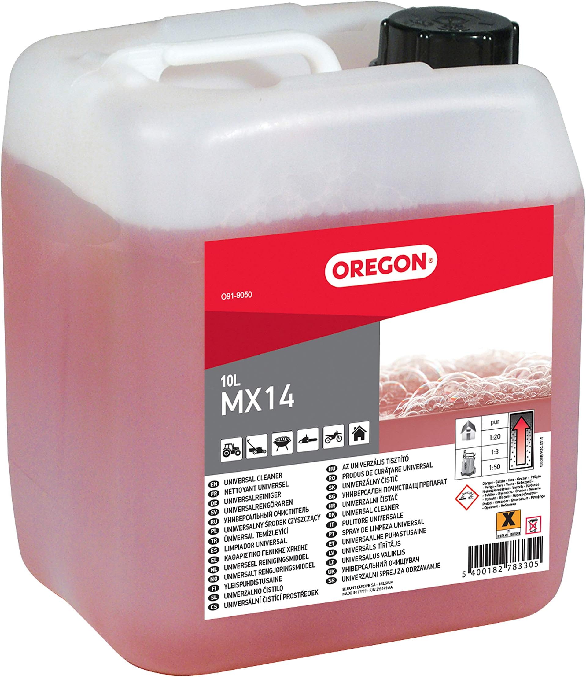 Biodegradable MX-14 Workshop Liquid Cleaner, Effective Non Toxic Universal Cleaning & Stain Remover for Clothes, Tools & Machinery, Removes Oil, Dirt, Grease & Paint – 10L Bottle (O91-9050)