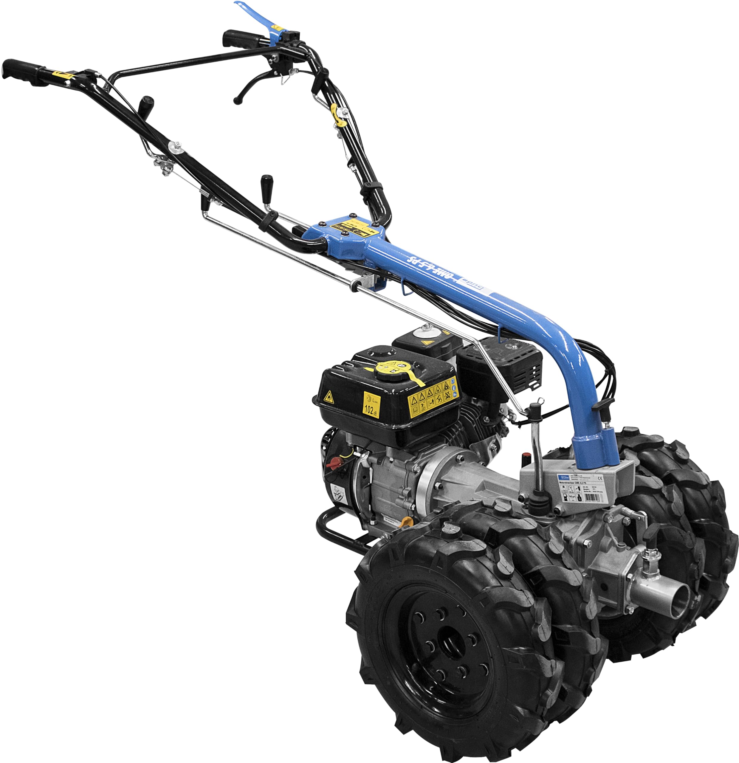 Güde 95182 Satz Räder Doppelbereifung GDB 62 (2 Räder 4.00-8, 2 Adapter, Passend zu: 95180 und 95187 Motoreinachser),Blau