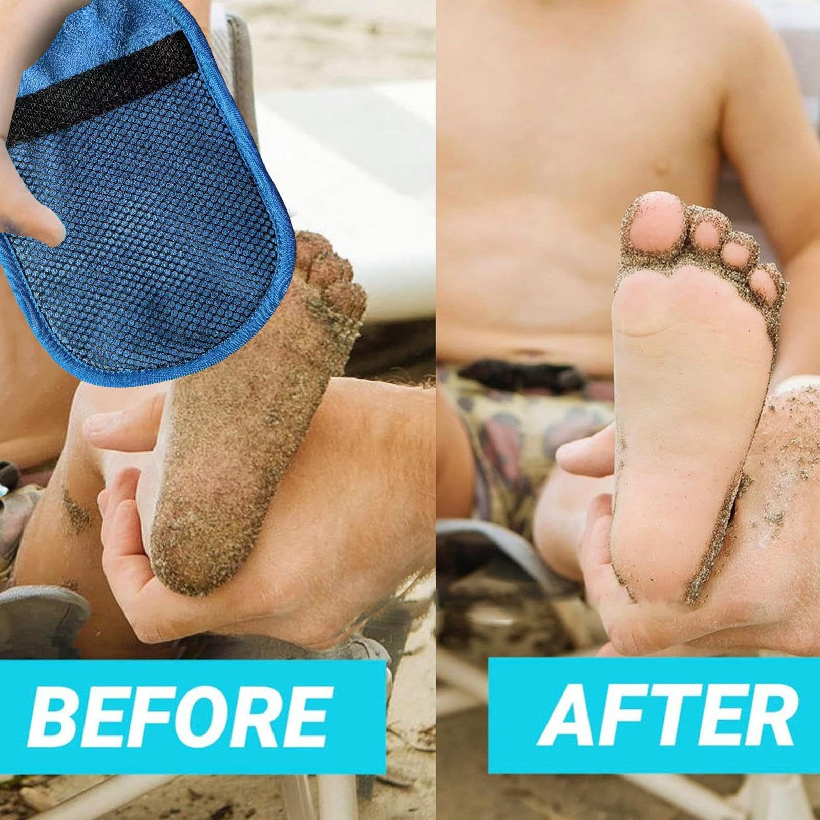 Sacs détacheurs de sable pour la plage, gants pour retirer le sable et