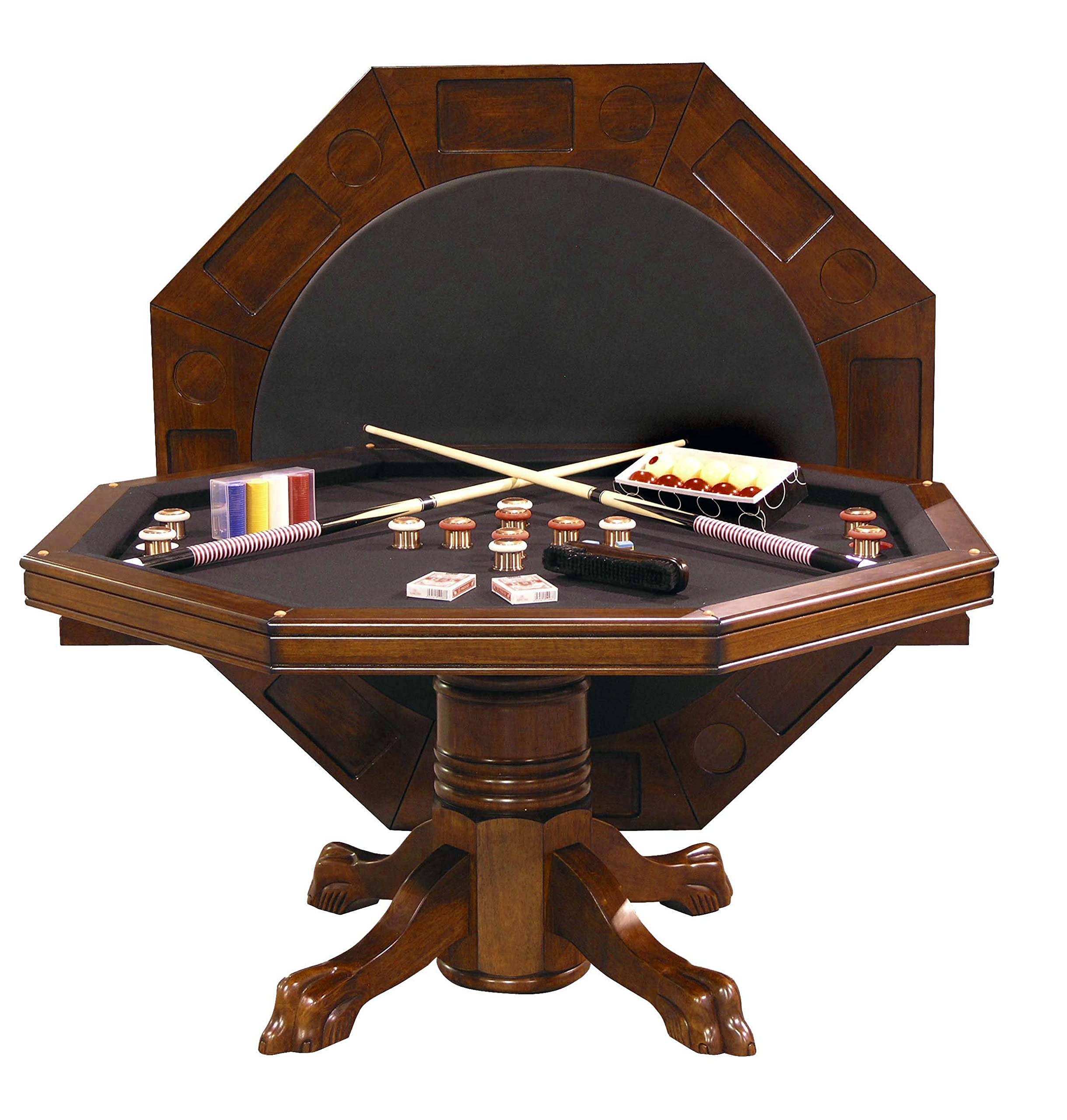 Fairview Game Rooms Combination 3 in 1 Poker/Game Table (Chestnut Finish)