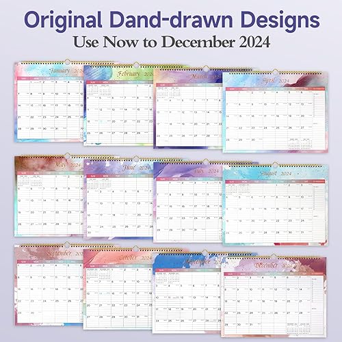 Miniatura 5 de Lbylyhxc Calendario 2024, calendario mensual de pared 2024 de enero de 2024 a diciembre de 2024, 14.8 x 11.5 pulgadas. Papel grueso con fechas