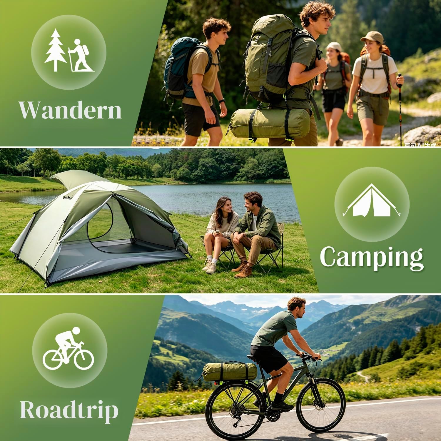 Zelt 1-2 Personen Camping Zelte, 2 Doors Ultraleichte Campingzelt Kuppelzelt 3-4 Saison mit Abnehmbarer Äußerer Zeltplane, Geeignet für Outdoor Camping Trekking Wandern Backpacking