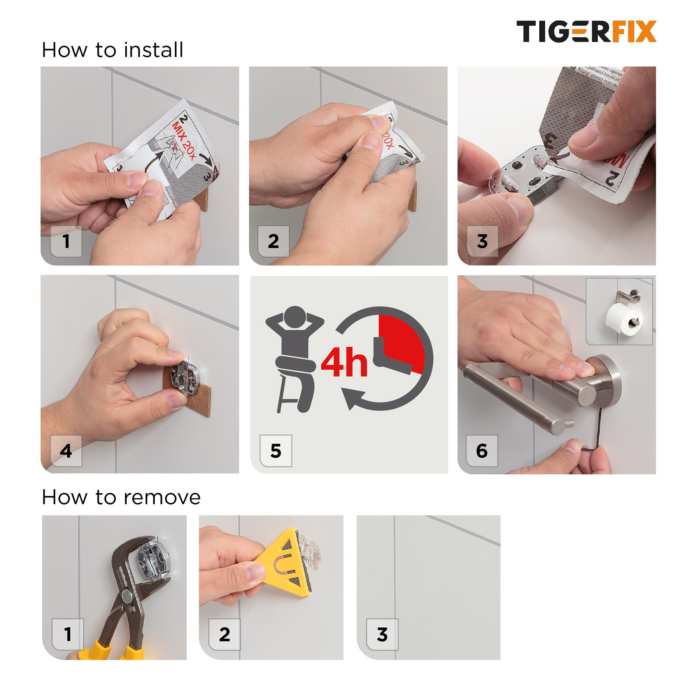 Tiger Sistema adesivo fisso per serie Tiger senza foratura