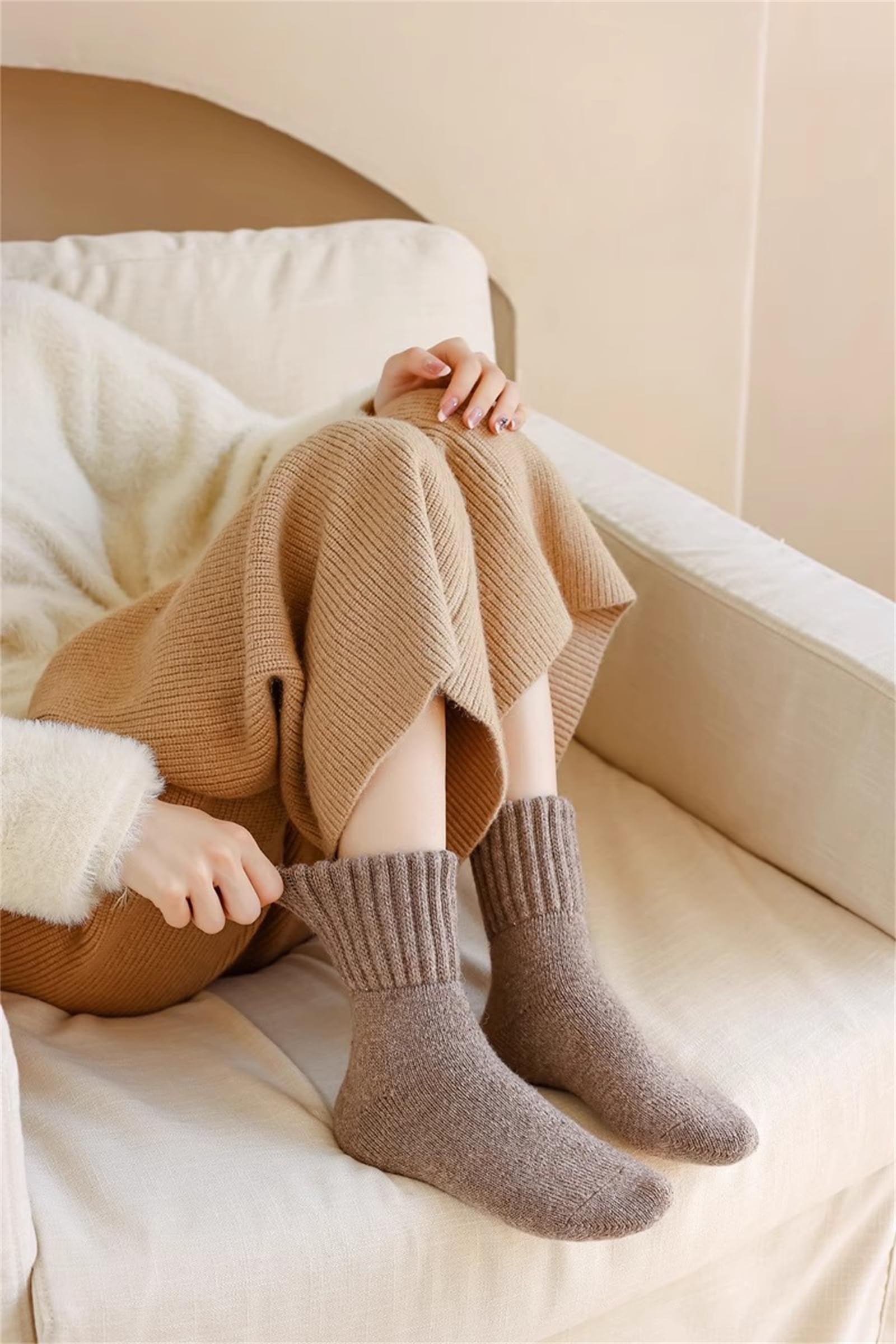 5 pares de calcetines térmicos gruesos para mujer, calcetines térmicos de invierno, cálidos, con cojín completo, para clima frío extremo, senderismo, trabajo