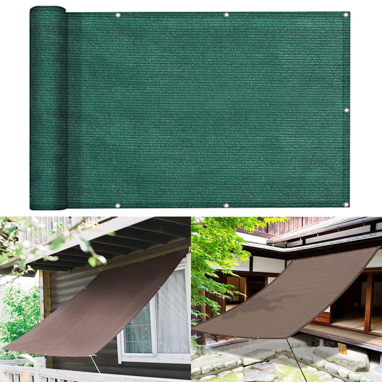 Auvent d'extérieur 1,2 x 8 m polyéthylène pour ombrage jardin