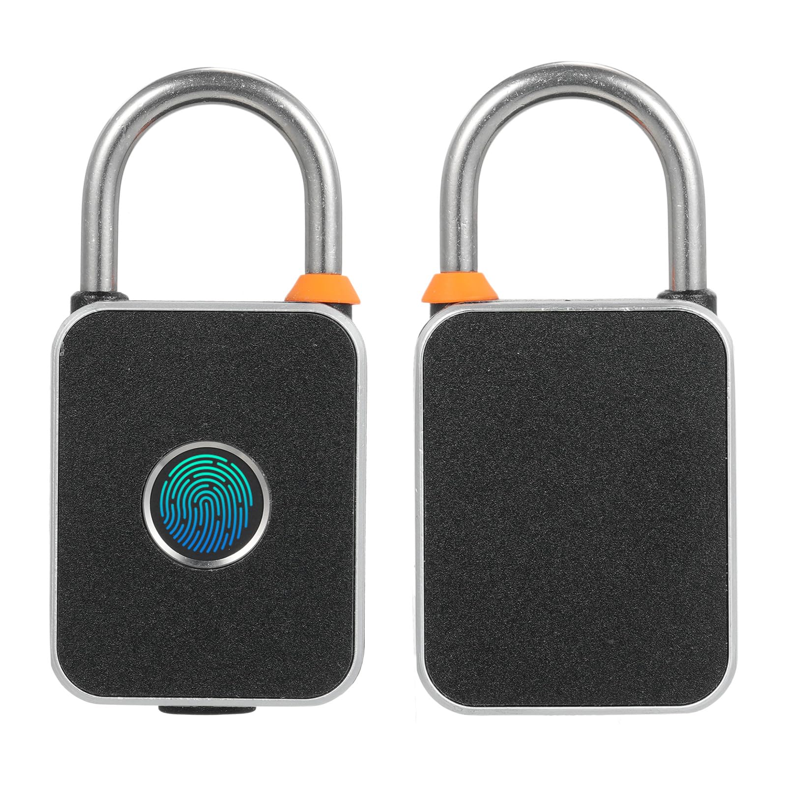 Candado con huella dactilar, desbloqueo biométrico sin llave, carga USB para gimnasio, bolsas de equipaje, mochilas, taquillas de valla (Huella digital y aplicación)