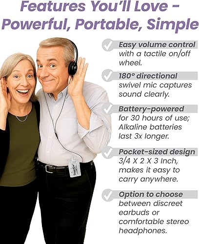 Miniatura 6 de SuperEar, Amplificador de Sonido Personal Sonic Ear Modelo SE5000, Aumenta el Sonido del Ambiente, Ganancia de Sonido de 50dB, Facilita CMS MDS