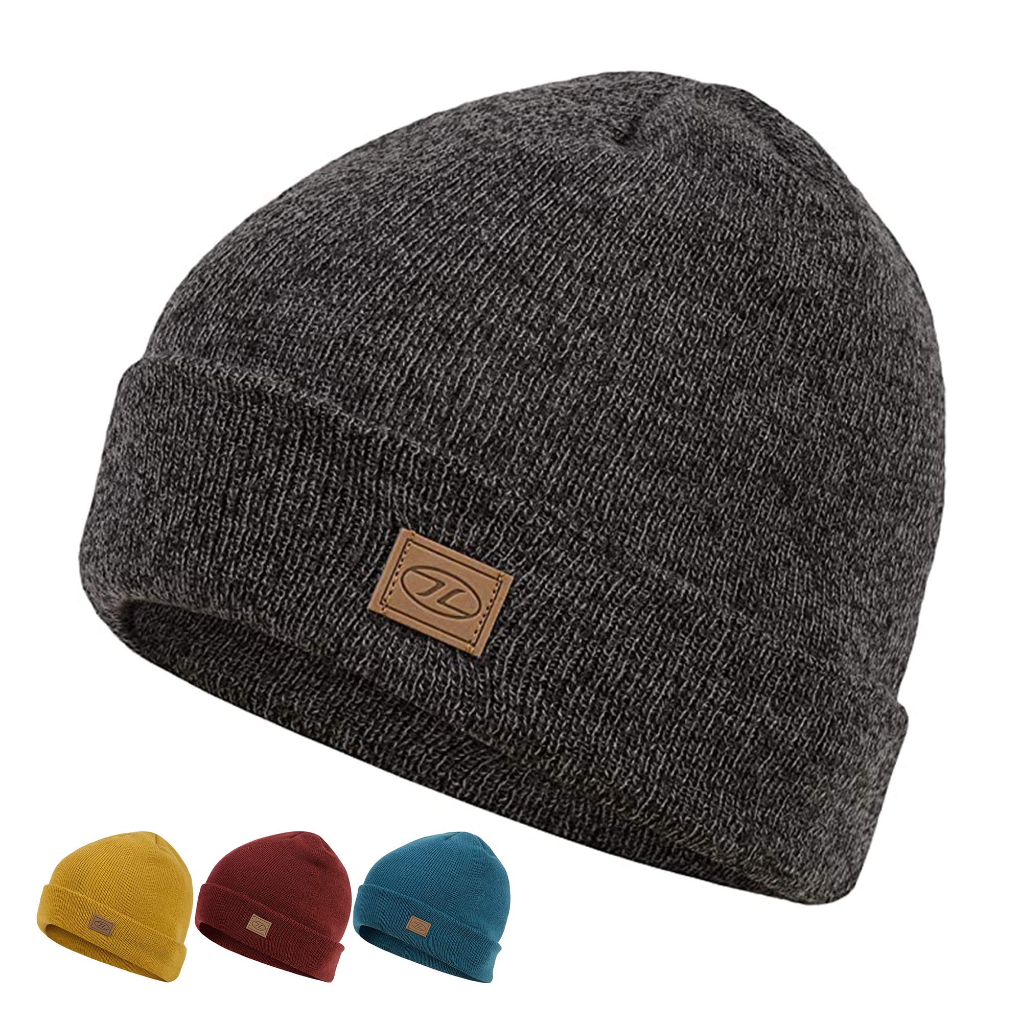 HighlanderAdults Unisex Thinsulate Ski Hat - Fashionable Classic Double Layer Wool Knit - Warm, Soft, and Cosy Knitted Comfortable Breathable Winter Beanie