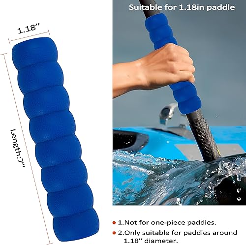 Miniatura 2 de Paquete de 2 empuñaduras para kayak, agarre antideslizante para remos desmontables, accesorios de kayak para prevención de ampollas (diámetro 1.181