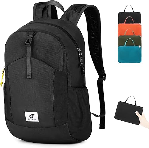 SKYSPER Mochila pequeña de senderismo para hombres y mujeres, 20L RFID, plegable, ultraligera, plegable, mochila de viaje