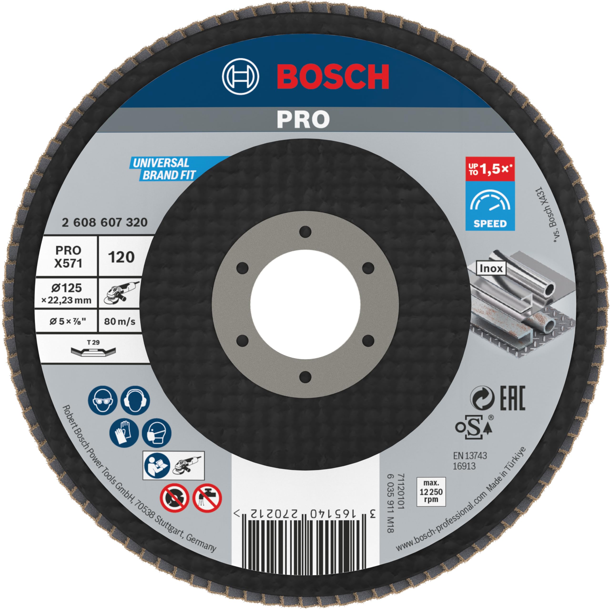 Bosch Professional Light/Grain Bosch Pro Zirconium Abrasive Flap Disc