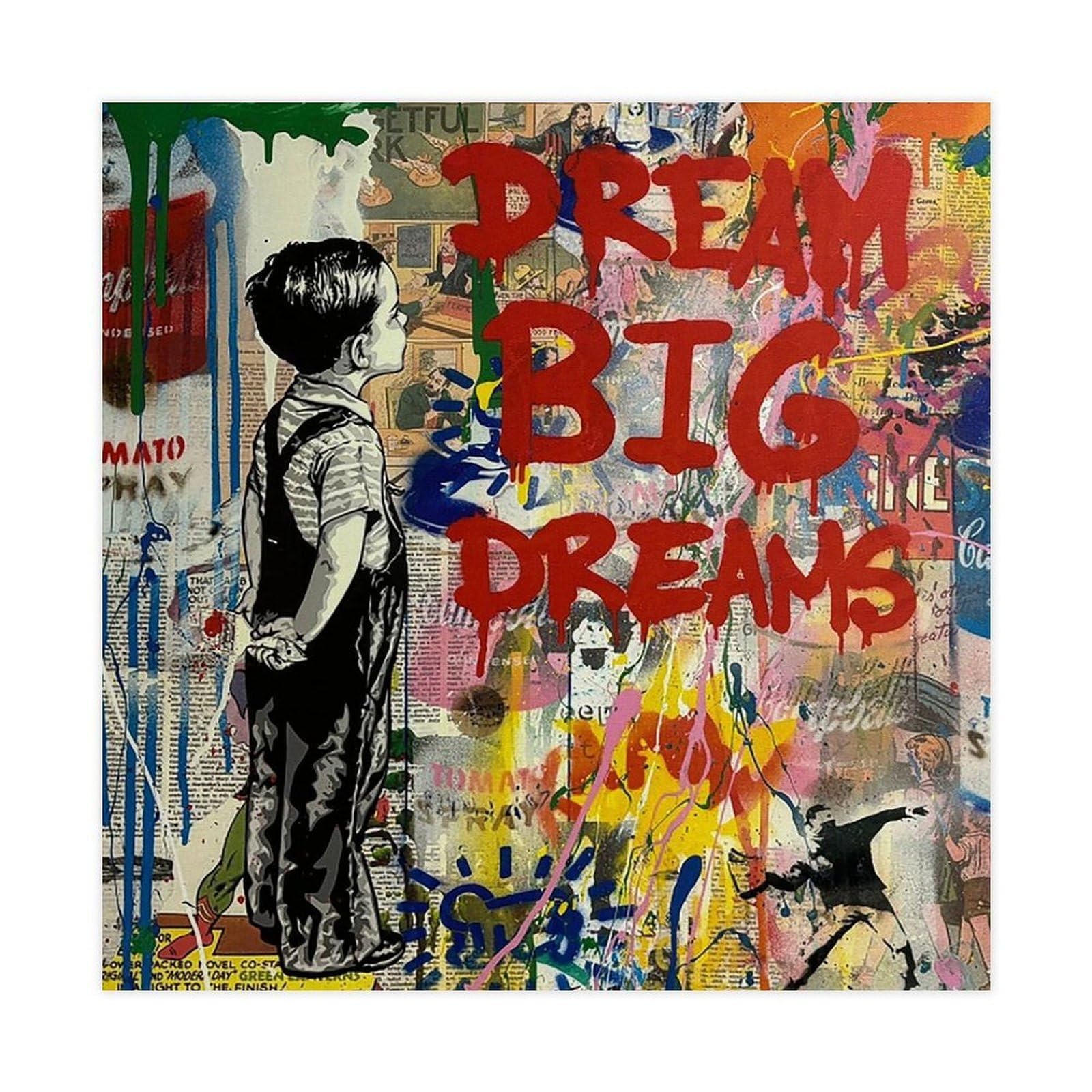 Bareronor Dream Graffiti Canvas Poster for Dorm Room Decor Gift
