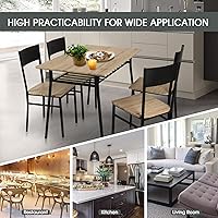 Vista 4 de 5 Piece Dining Table Set, 43" Dinning Table Sets for 4, Wooden Kitchen Table Set with Metal Frame & Storage Rack, Rectangular Table and 4 Chairs Set