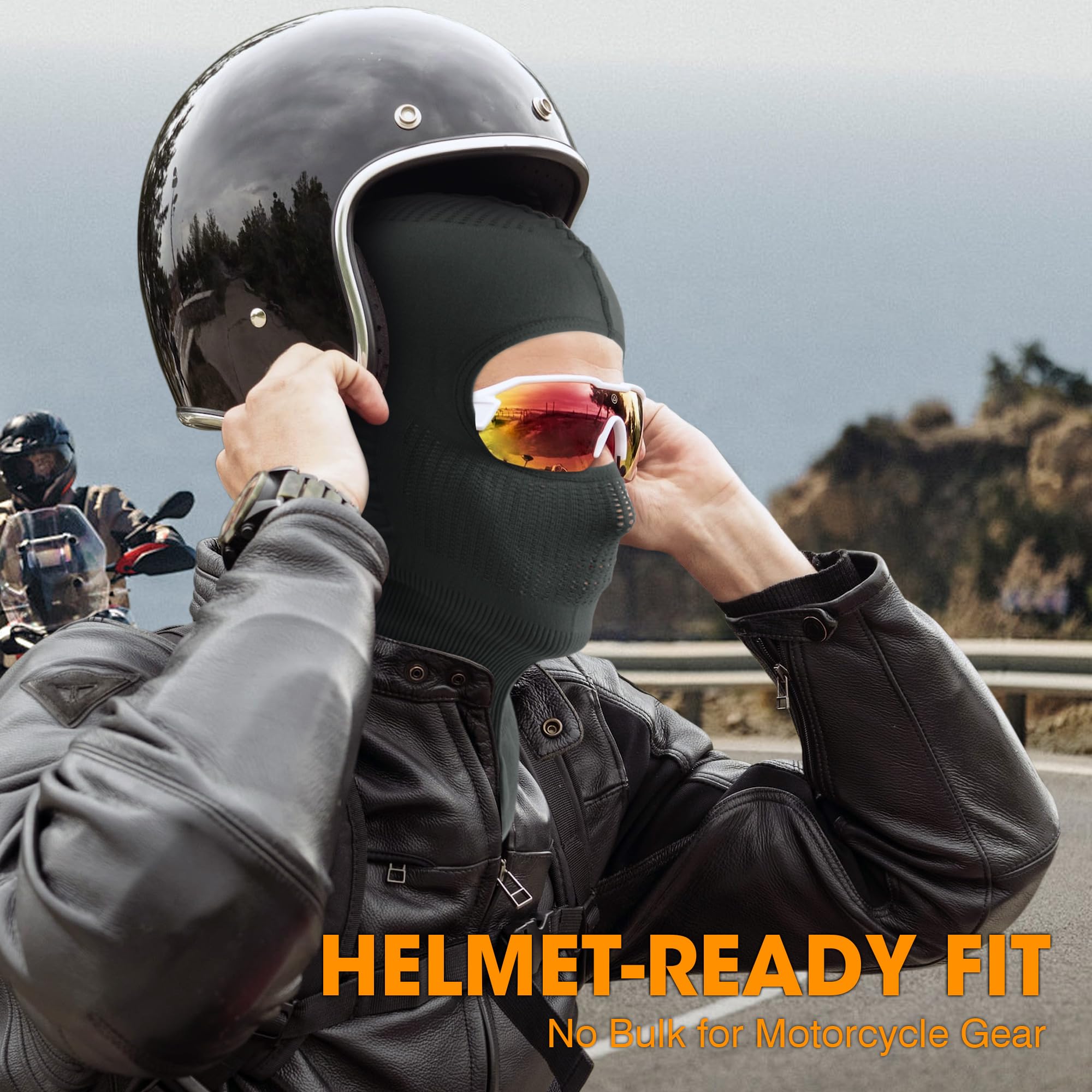 WTACTFUL Super Breathable - 1 Pack 2 Pack Motorcycle Face Mask for Riding Racing Cycling Ski Snowboard — view 4