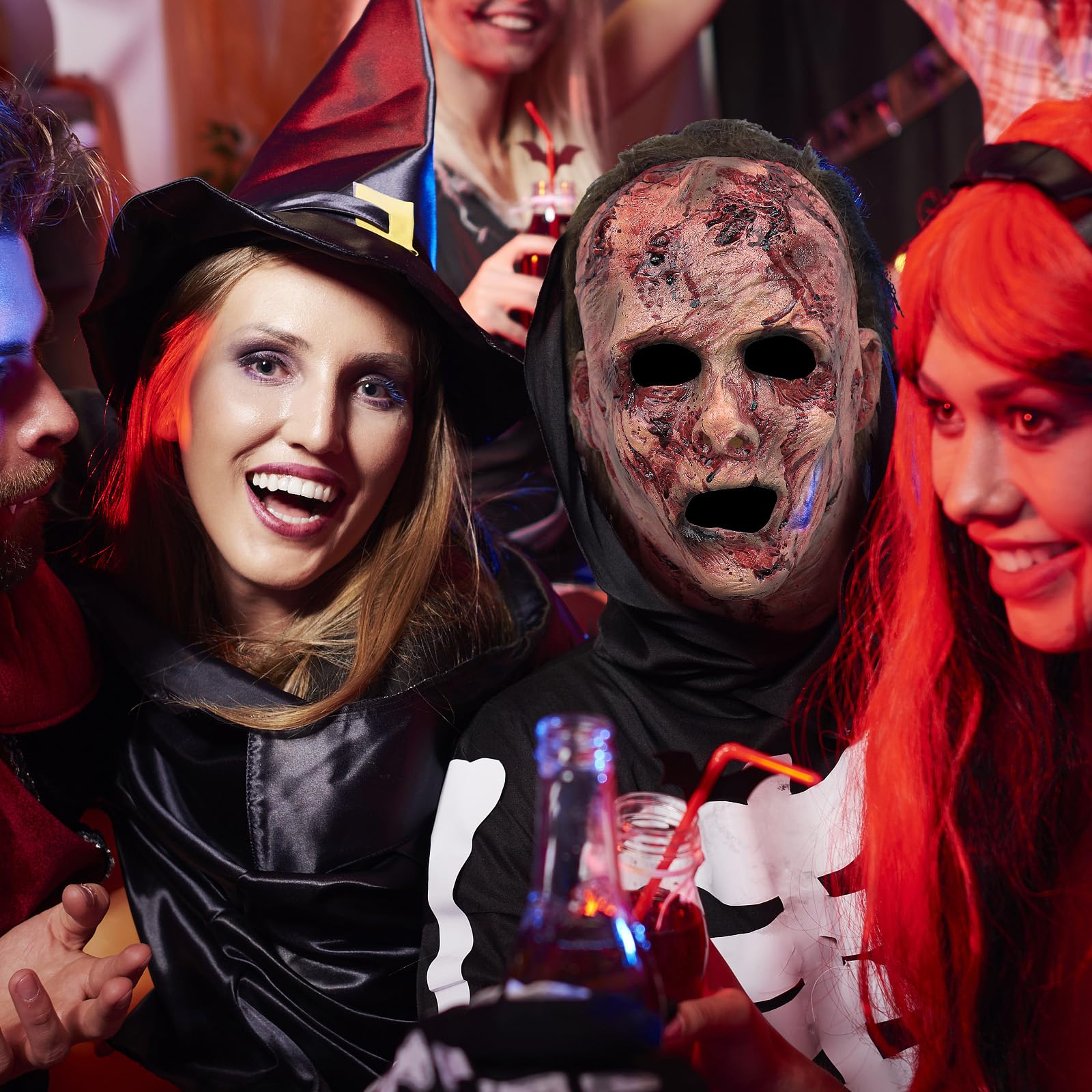 Makoike Scary Zombie Mask Realistic Bloody Human Face Ghost Masks Horror Halloween Costume Carnival Cosplay Latex Props Adult - Image 4