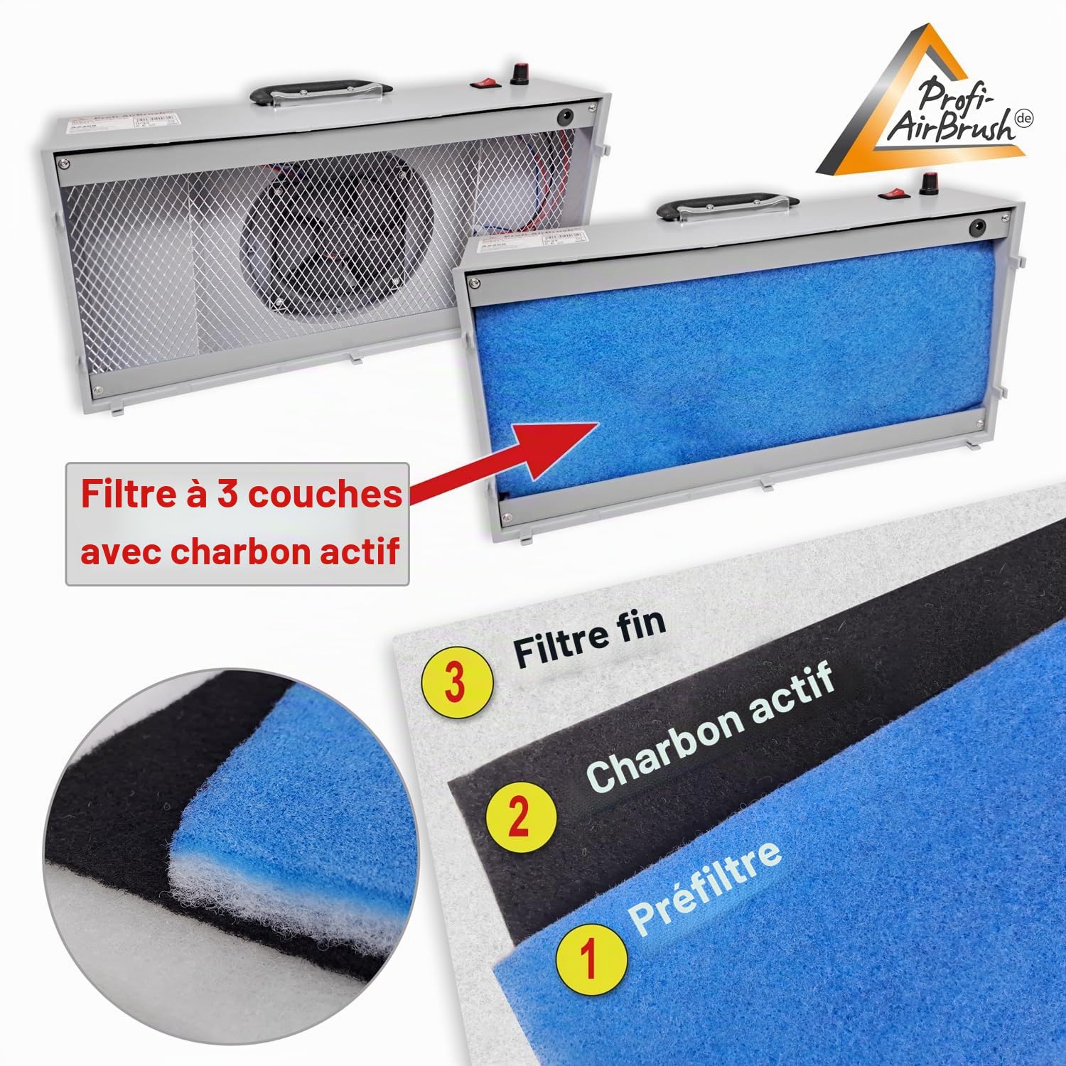 Cabine de Peinture Aérographe Extracteur Réglable jusqu'à 5,1 m³/min Éclairage Intégré Indépendant Led COB avec Plateau Tournant Accessoires Silencieuse Pliable pour Modélisme Hobby 2