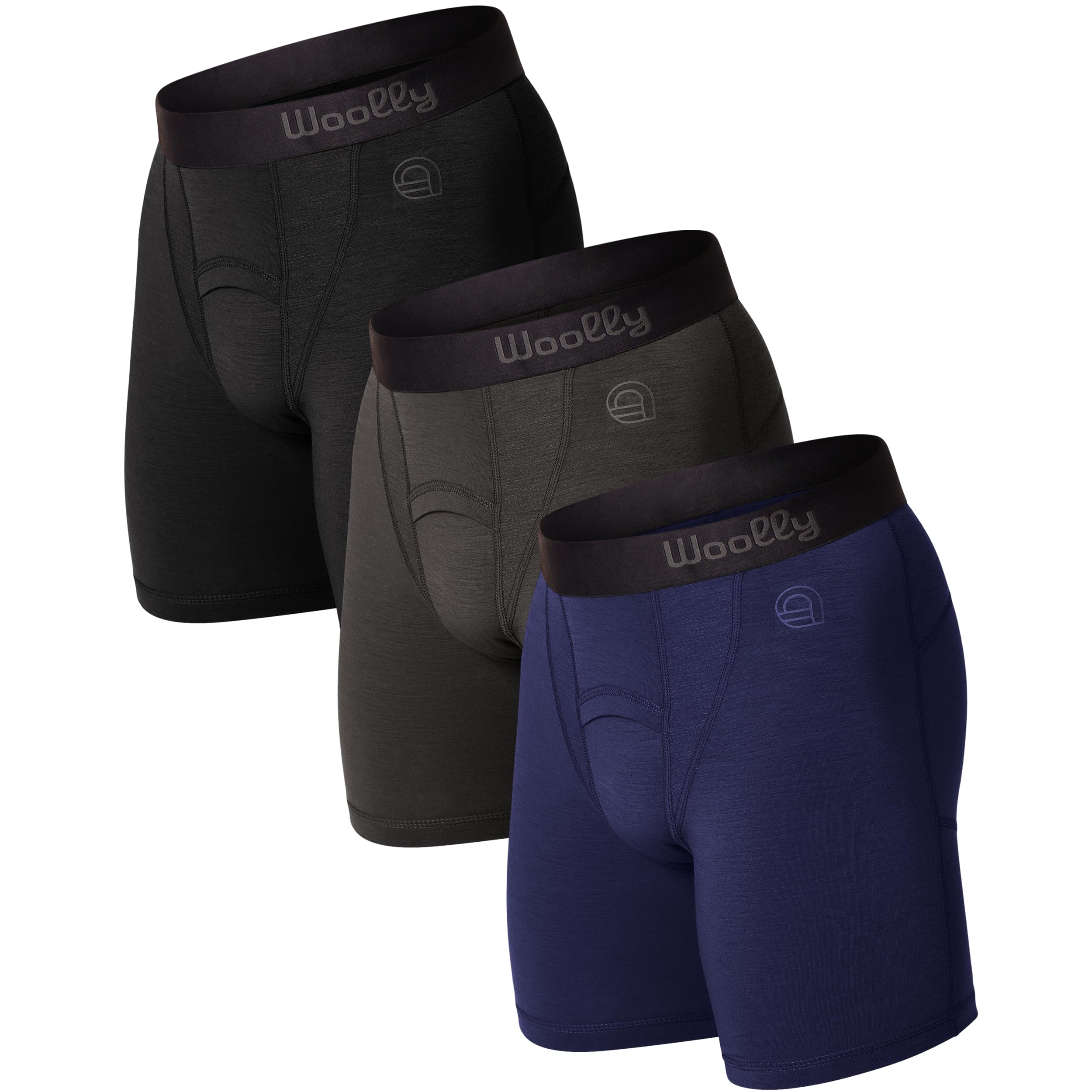 Woolly Men's 100% Merino Wool Active Boxers for Everyday, RWS Certified