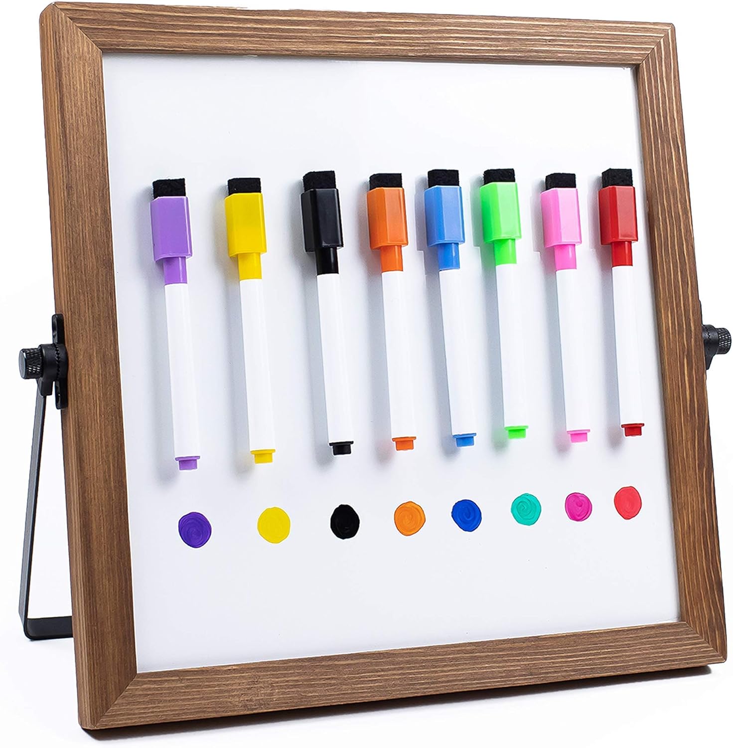 Desktop Dry Erase Board Personal Whiteboard with Stand! 11 x 11" DoubleSided