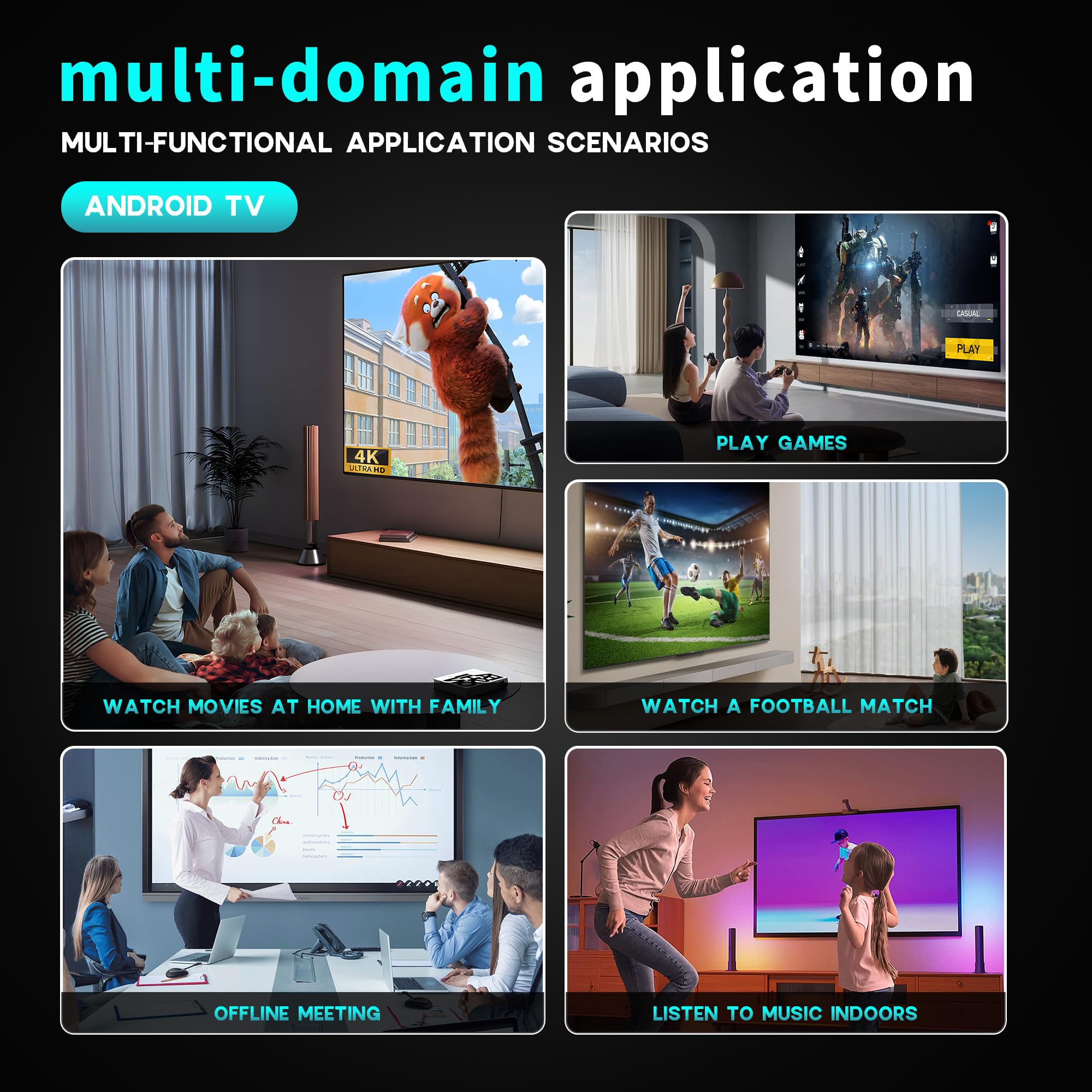 Boitier Android 14.0 TV Box, TV Box Android with RK3518 Quad-Core 32bit Cortex-A53 Chip Mali 450 MP2 GPU Support 2G RAM 16G ROM Ethernet 10/100M 2.4G /5G Dual-Band WiFi HD 4K BT V5.4 Smart TV Box
