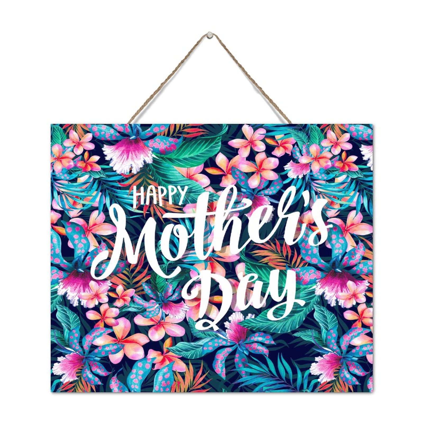 Plaque murale en bois Happy Mother's Day, cadeau fête des mères vintage pour salon
