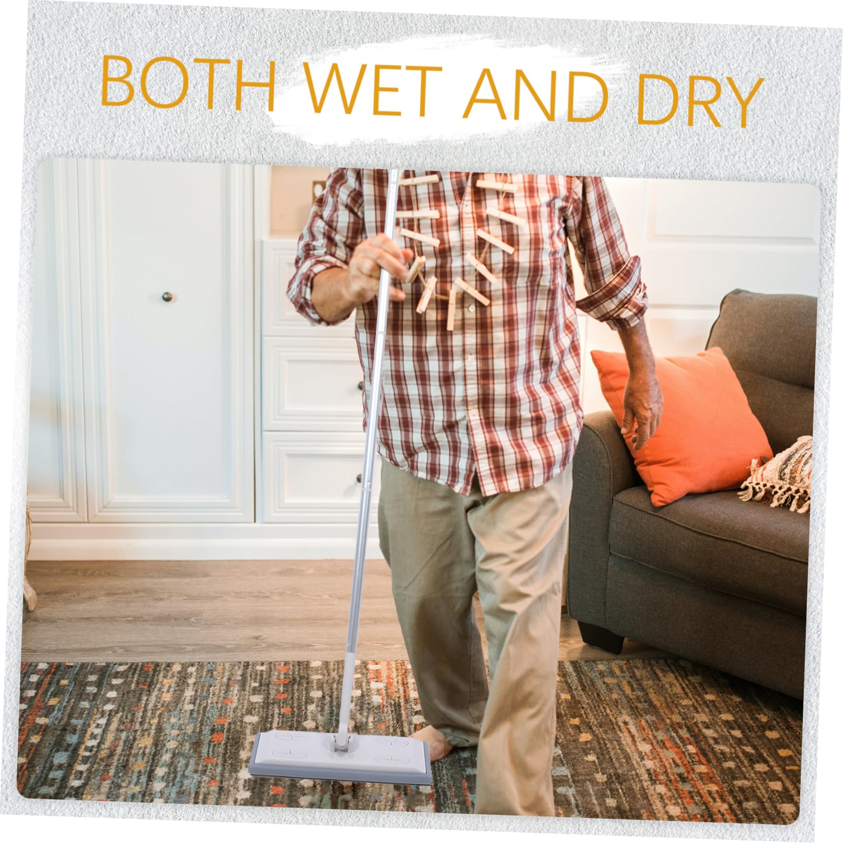 FOMIYES Household Cleaning Dust Mop No Wash Handheld Dust Mop for Convenient Cleaning for Hardwood and Tile Surfaces Easy to Use with Refillable Face Towels Lightweight Design