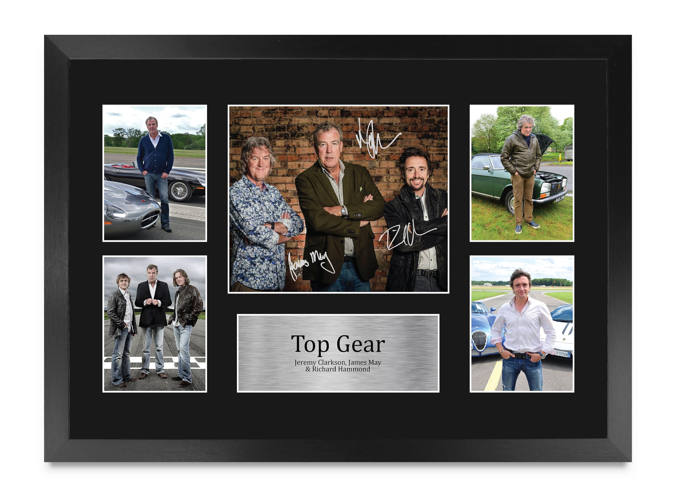 HWC Trading Top Gear Top Gear Gifts Printed Signed Autograph Poster for TV Memorabilia Fans - A3 Framed (ID-009709)