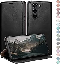 HUOUH Coque pour Samsung Galaxy S23 avec RFID Blocage Etui à Rabat en Cuir de Premium,Fentes pour Cartes,Case à Rabat,Coques de Cover pour Samsung S23 Portefeuille Le Noir
