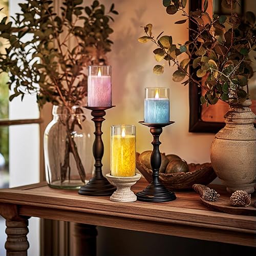 Miniatura 4 de Amagic Velas sin llama que cambian de color velas LED de pilar velas eléctricas falsas con control remoto y temporizadores juego de 3