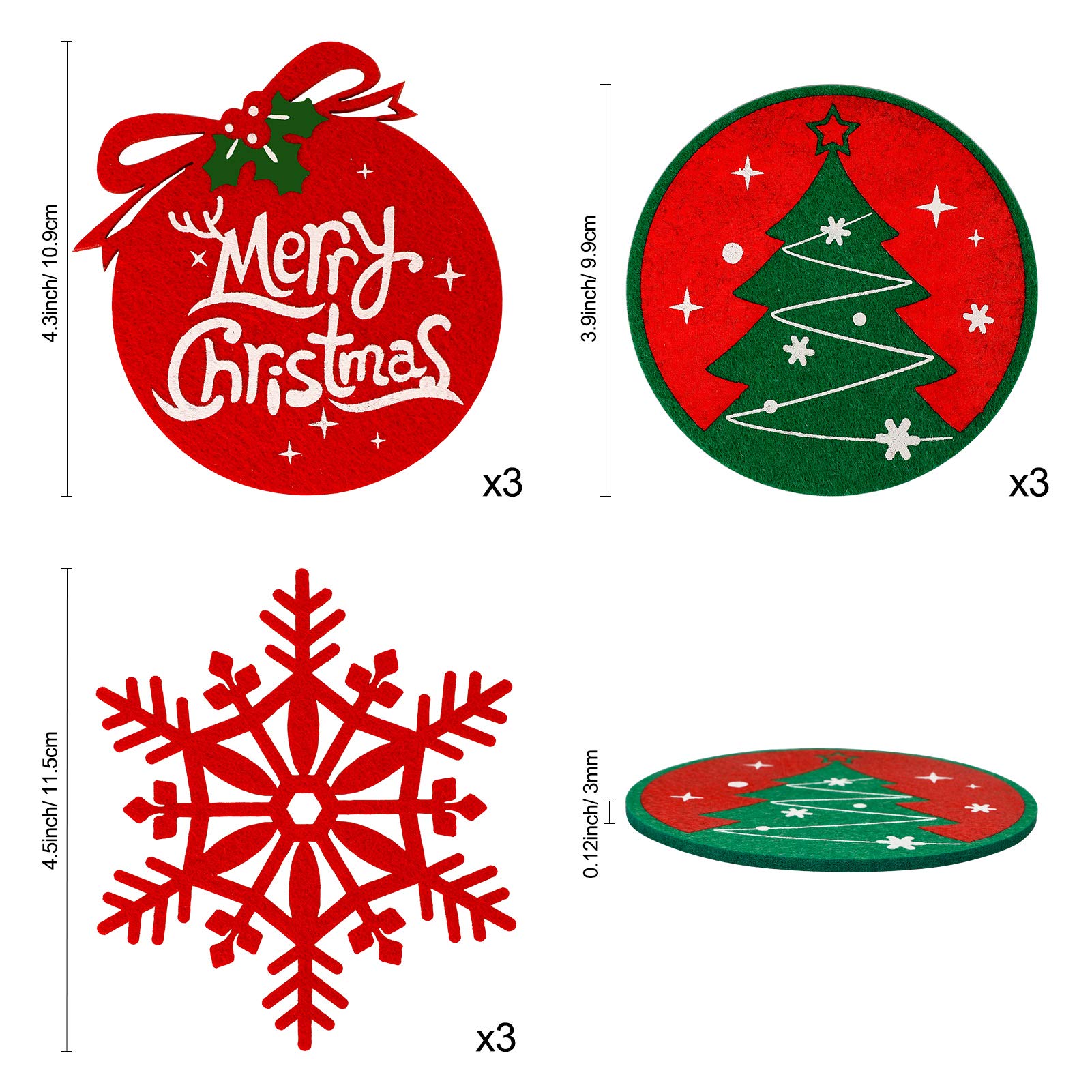Amazon.co.jp: Konsait 9パック クリスマスホリデーコースター