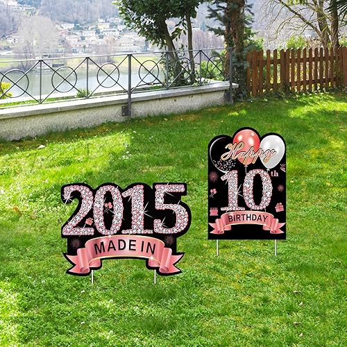 Miniatura 6 de 2 letreros decorativos de oro rosa con tira de luces para mujer, feliz cumpleaños 50 hecho en 1974, suministros de fiesta, cumpleaños de 50 años con