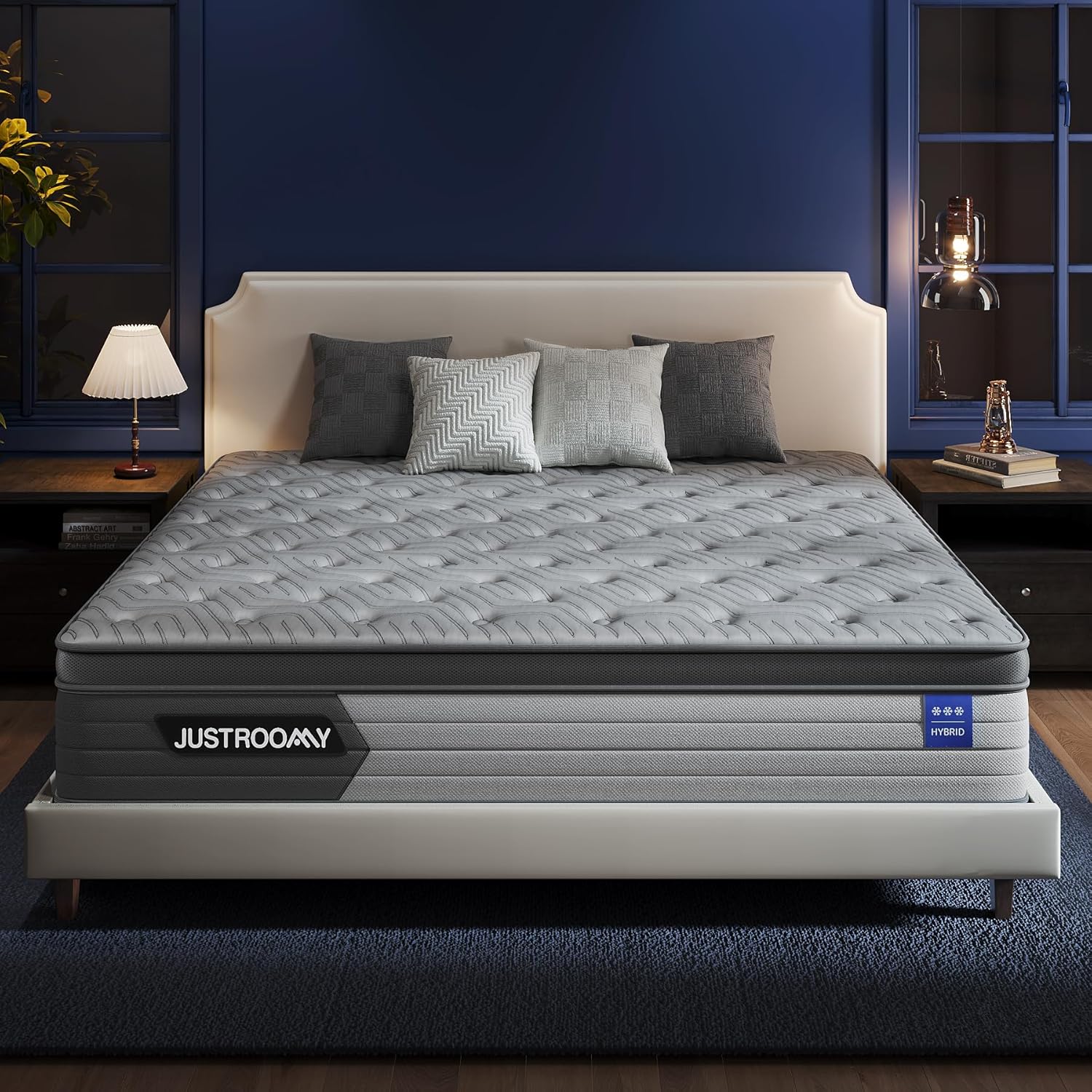 King Mattress Firm 12 Inch Hybrid Mattress with Gel Memory Foam, Cooling Ice Silk Top, Mattress in a Box, Back Pain Relief, Individual Pocket Spring, Fiberglass-Free, CertiPUR-US Certified