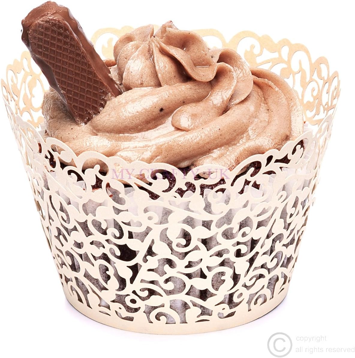 Ivy Vine (Ivory) Cupcake Wrappers, 50 Pack