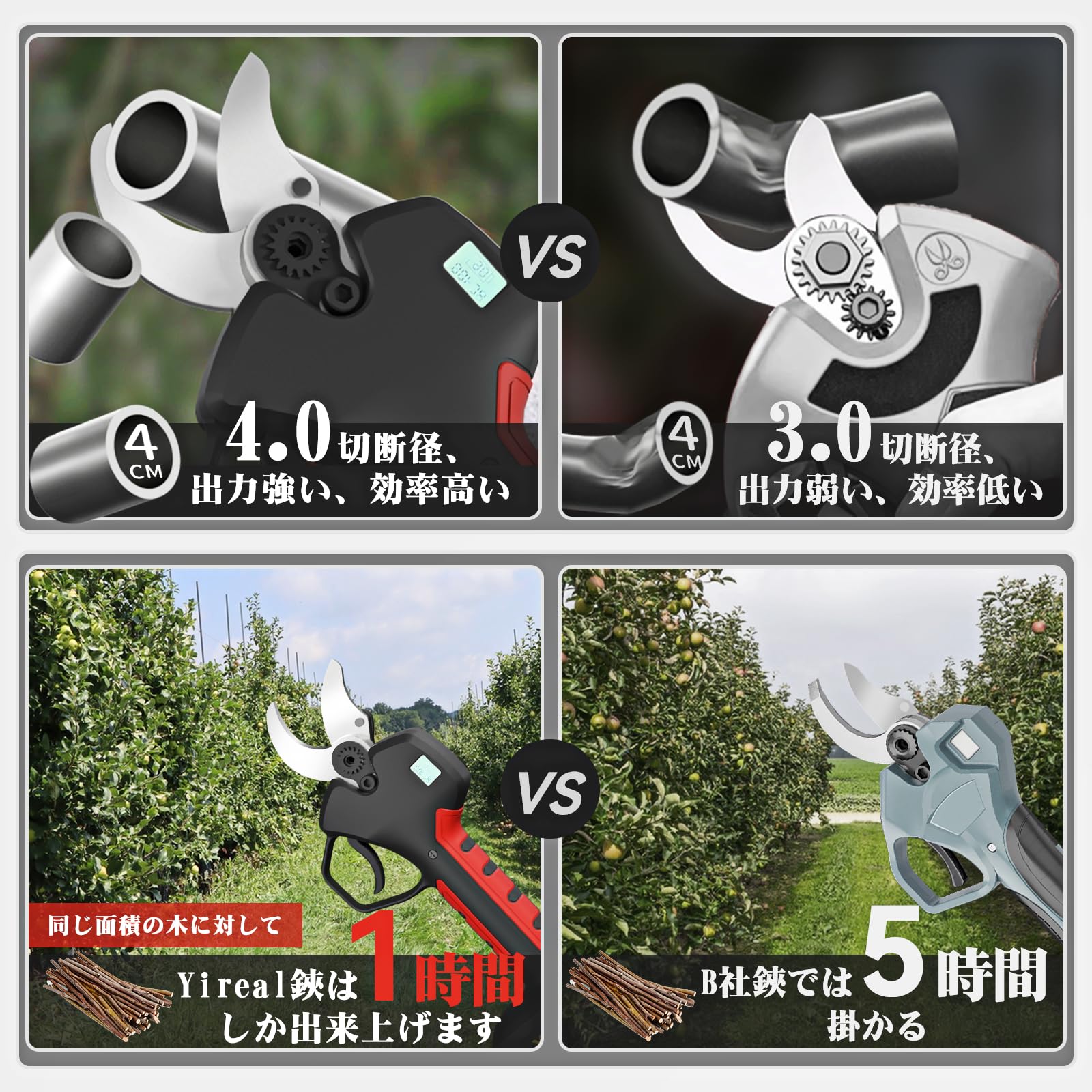 Amazon | 電動剪定バサミ 【山本造園会社監修】剪定バサミ 18V切断径 