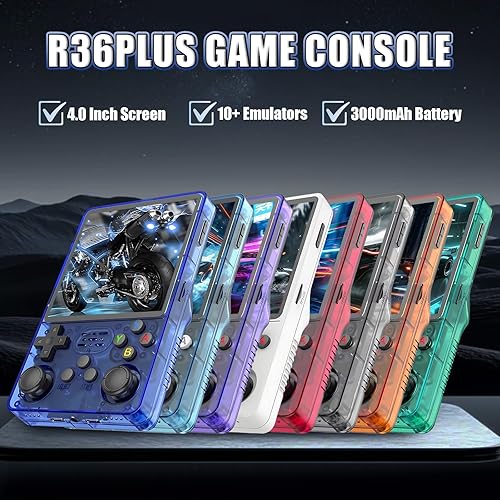 Miniatura 4 de R36 Plus - Consola de juegos de mano retro para más de 21000 juegos, 12 emuladores, pantalla IPS OCA de 4 pulgadas, consola de juegos retro con